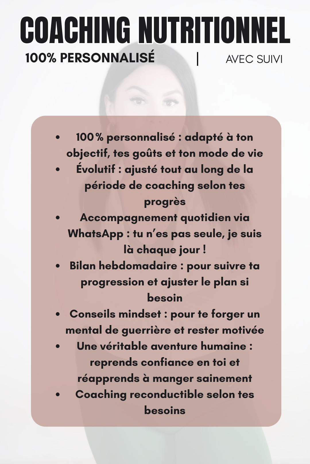 COACHING NUTRITIONNEL POUR FEMME AVEC SUIVI