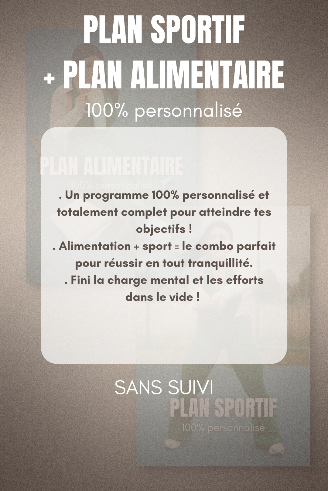 PROGRAMME SPORT + NUTRITION 100% PERSONNALISÉ